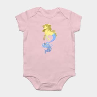 Yellow Hippocampus Baby Bodysuit